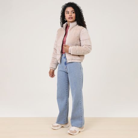 JAQUETA PUFFER SUEDE 620314 BEGE P
