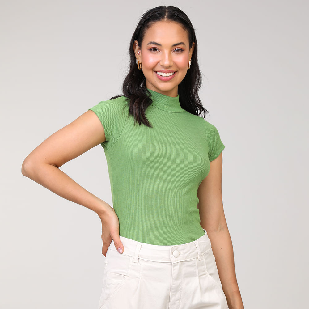 BLUSA  MC CANEL  GOLA ALTA 03 2 05 VERDE P