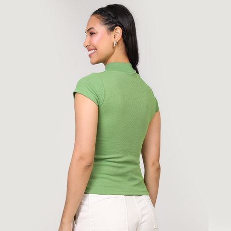 BLUSA  MC CANEL  GOLA ALTA 03 2 05 VERDE P