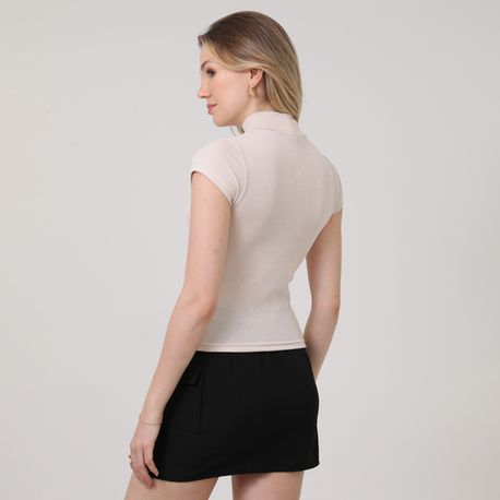 BLUSA  MC CANEL  GOLA ALTA 03 2 05 BEGE P