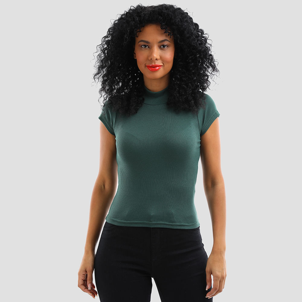 BLUSA  MC CANEL  GOLA ALTA 03 2 05 MILITAR M