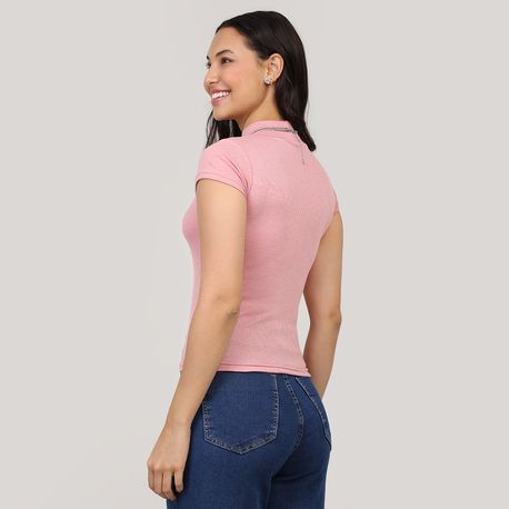 BLUSA  MC CANEL  GOLA ALTA 03 2 05 ROSE M