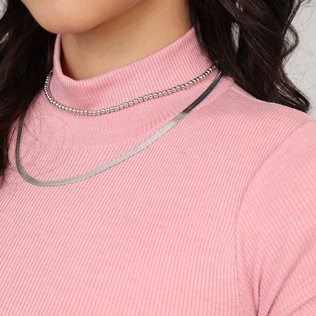 BLUSA  MC CANEL  GOLA ALTA 03 2 05 ROSE M