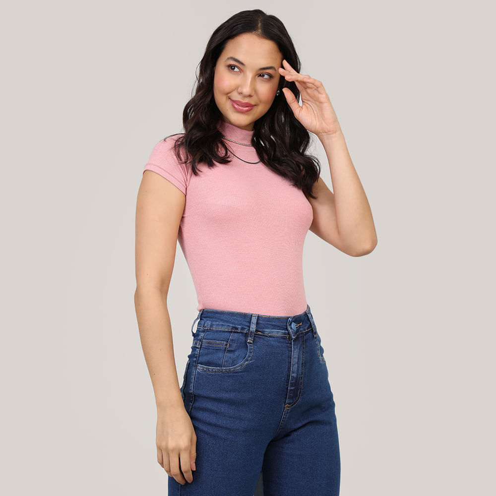 BLUSA  MC CANEL  GOLA ALTA 03 2 05 ROSE G