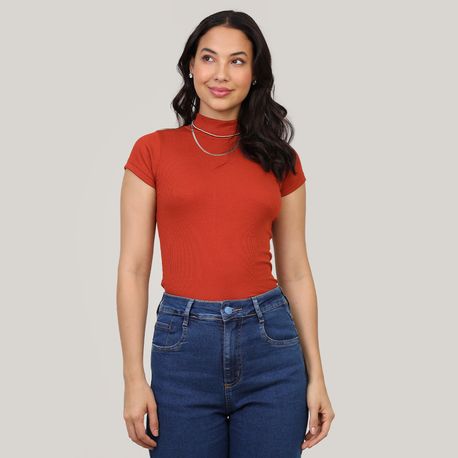 BLUSA  MC CANEL  GOLA ALTA 03 2 05 FERRUGEM P