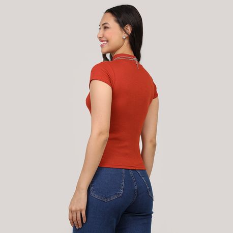 BLUSA  MC CANEL  GOLA ALTA 03 2 05 FERRUGEM P