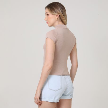BLUSA  MC CANEL  GOLA ALTA 03 2 05 CAPPUCCINO P