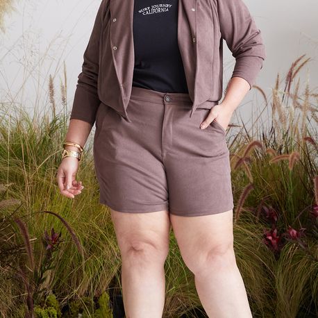 SHORTS SUEDE TWILL 51 32086 MARROM G1