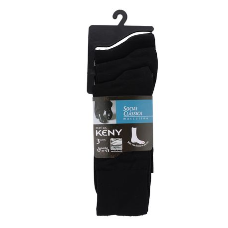 KIT C/3 MEIA SOCIAL POLIAMIDA 1006004 PTO/PTO/PTO 37/43