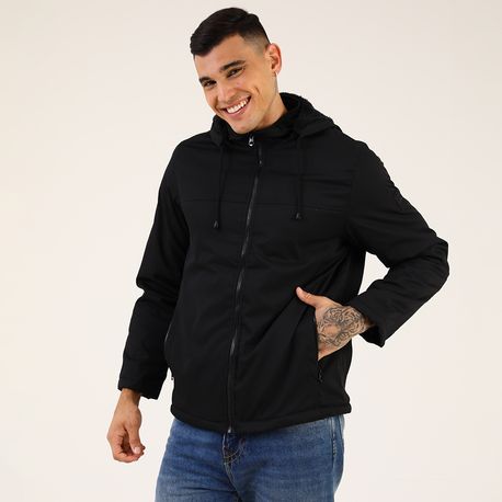 JAQUETA DE SARJA C/ CAPUZ PELUCIADO 510086 PRETO P
