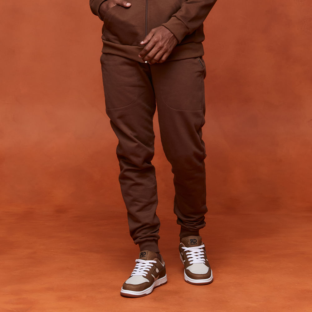 CALÇA MOLETOM  C/ PUNHO DB0029 MARROM P
