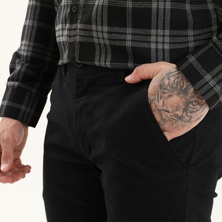 CALCA SARJA BOLSO FACA FIT DG11500 PRETO 38