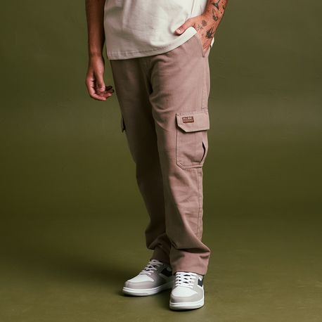 CALÇA JOGGER JEANS CARGO 70013/ SARJA CAPUCCINO 38