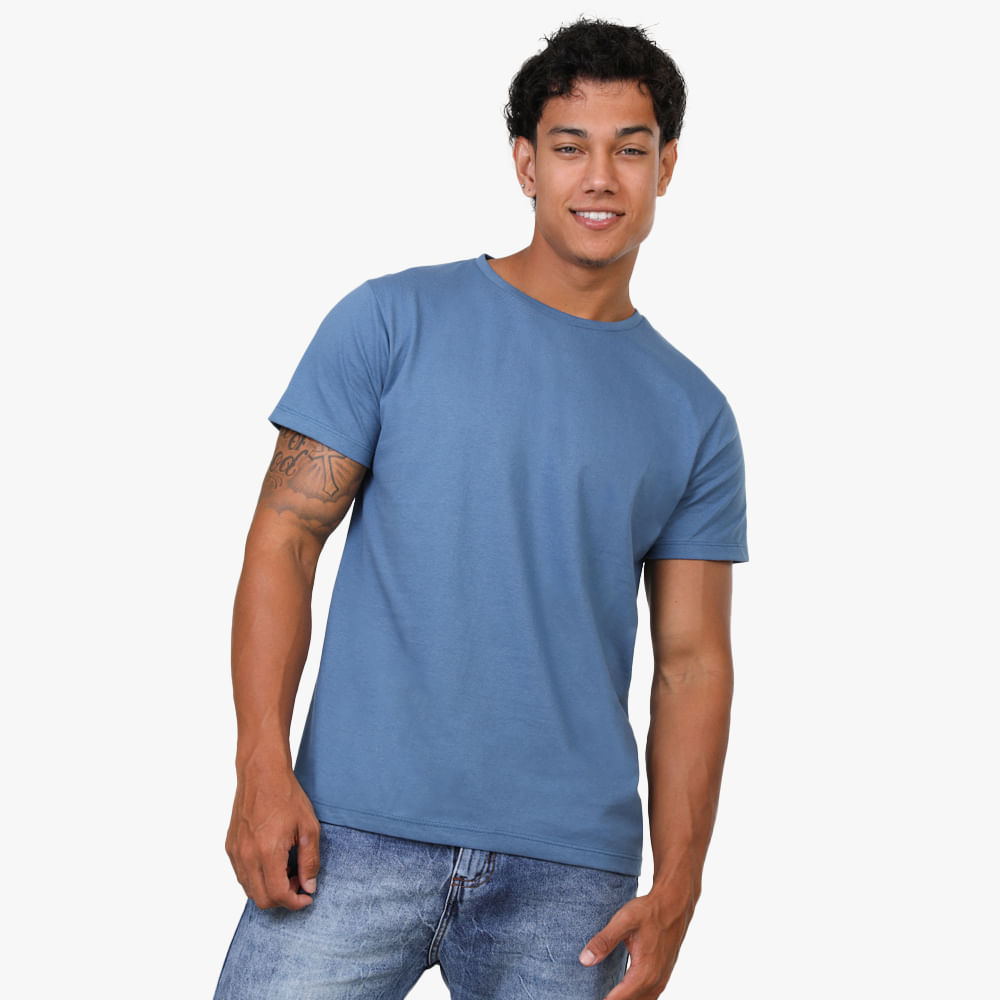 CAMISETA MC BASICA DIG3000 AZUL JEANS M