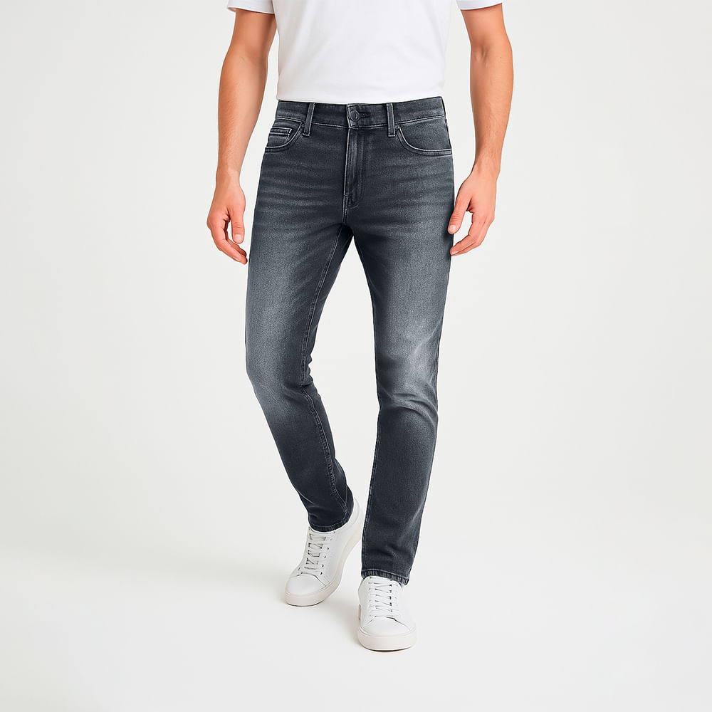 CALCA JEANS COM LAVAGEM 1001 BLACK 38