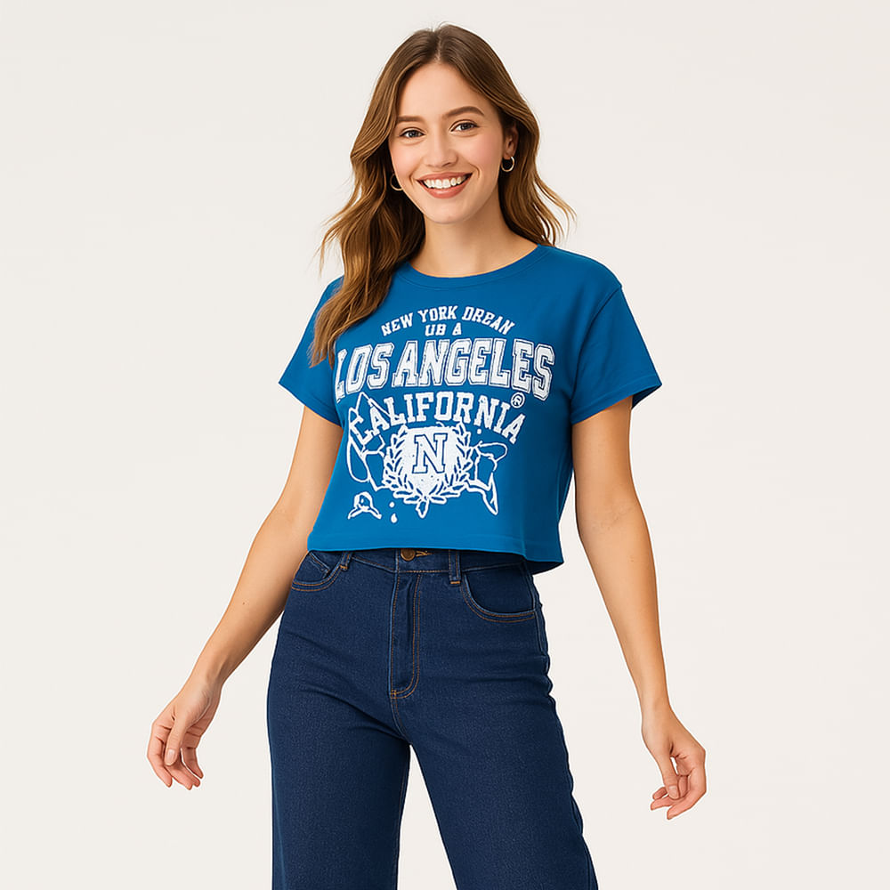 BLUSA MC LOS ANGELES 320007 AZUL PETROLEO P