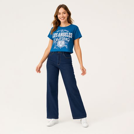 BLUSA MC LOS ANGELES 320007 AZUL PETROLEO P