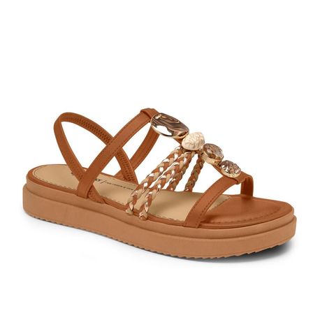 RASTEIRA SANDALIA PEDRAS Y7635 MASCAVO 34