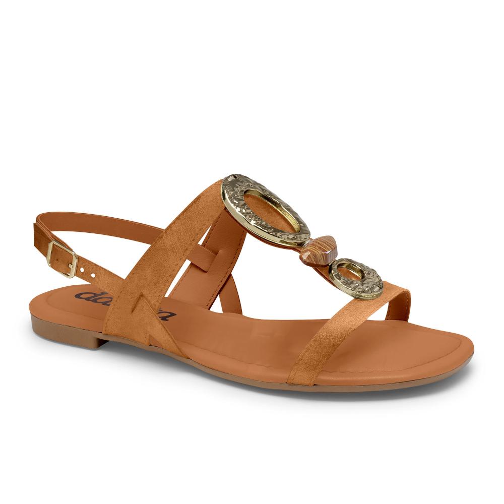 RASTEIRA SANDALIA PEDRAS Y7982 CAMELO 34
