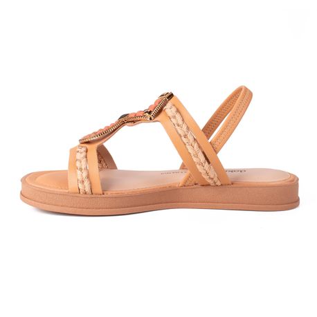 SANDALIA RASTEIRA PEDRA Y7971 CARAMELO 38