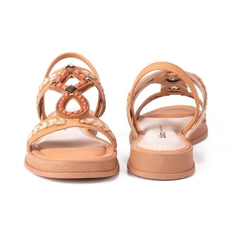 SANDALIA RASTEIRA PEDRA Y7971 CARAMELO 38