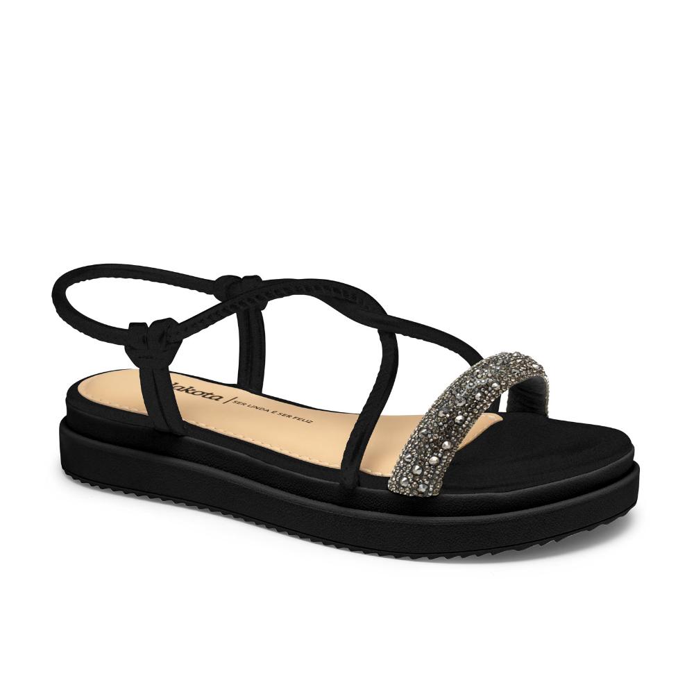 RASTEIRA SANDALIA TIRA STRASS Y7631 PRETO 34