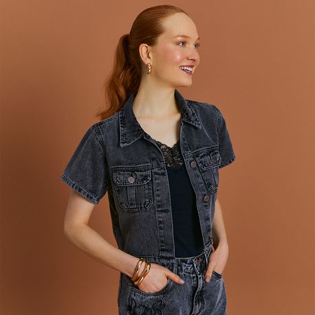 SHORT JEANS BLACK C/ BORDADO 20347 JEANS BLACK 36