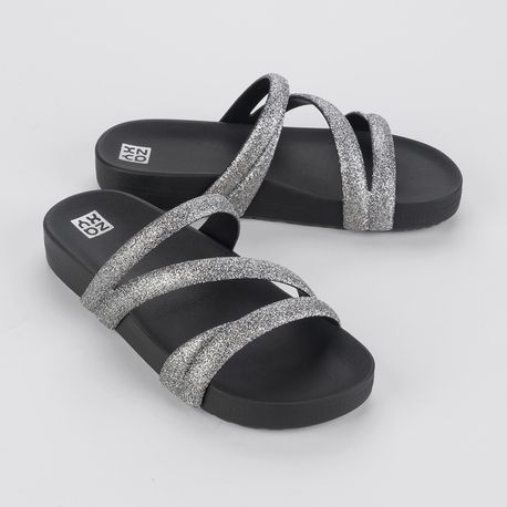 RASTEIRA SANDALIA ZAXY GLITTER 18956 AY009-PREO/PRATA 33/34