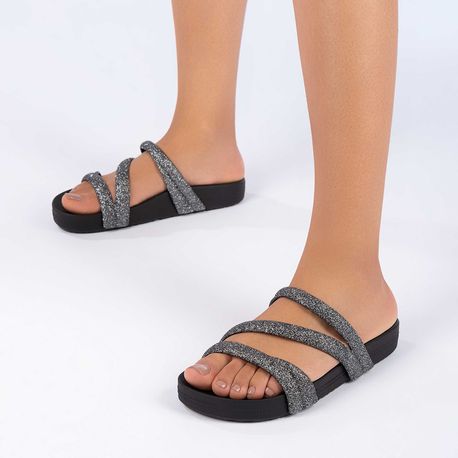 RASTEIRA SANDALIA ZAXY GLITTER 18956 AY009-PREO/PRATA 33/34