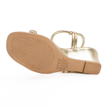 SANDALIA ANABELA STRASS MB892 05CHAMPAGNE/OURO LIGHT 34
