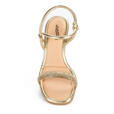 SANDALIA ANABELA STRASS MB892 05CHAMPAGNE/OURO LIGHT 35