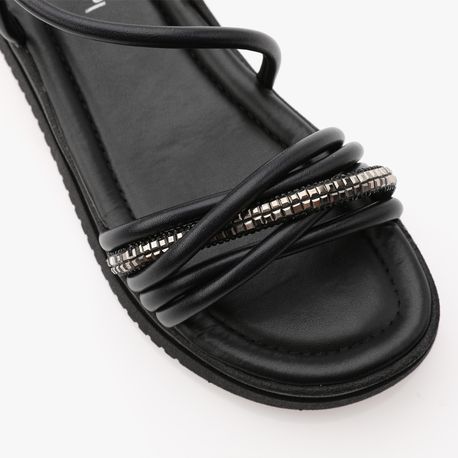 SANDALIA FLATFORM TRANCA BRILHO Q9803 0006-PTO 38