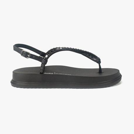 SANDALIA RASTEIRA STRASS DEDO Y6241 0005-PRETO 35