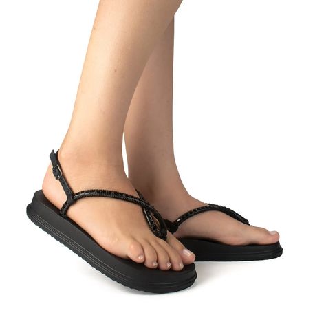 SANDALIA RASTEIRA STRASS DEDO Y6241 0005-PRETO 35