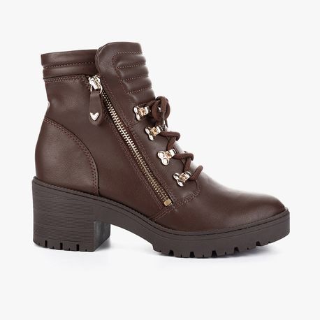 BOTA COTURNO ZIPER LATERAL MI621 02-MARROM BERTELLI 34