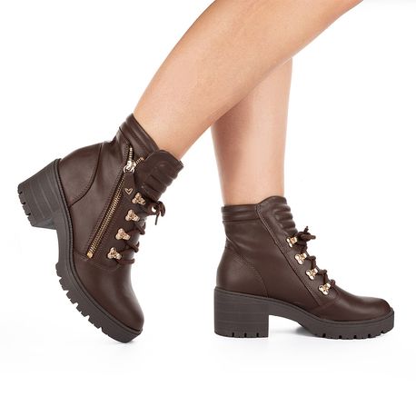 BOTA COTURNO ZIPER LATERAL MI621 02-MARROM BERTELLI 34