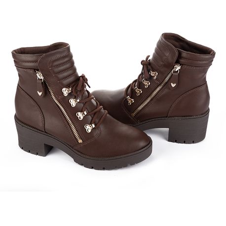 BOTA COTURNO ZIPER LATERAL MI621 02-MARROM BERTELLI 34