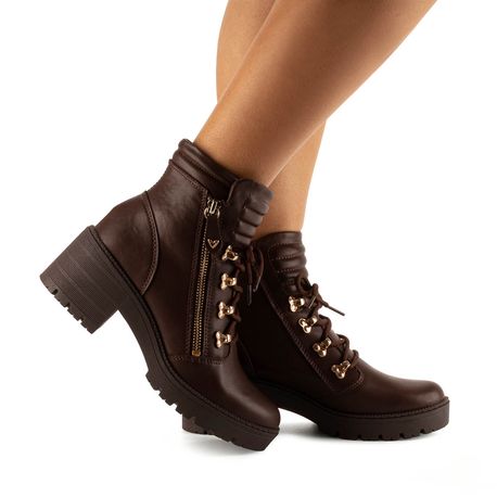 BOTA COTURNO ZIPER LATERAL MI621 02-MARROM BERTELLI 34