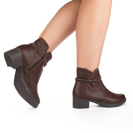 BOTA COTURNO ZIPER LATERAL MI621 02-MARROM BERTELLI 34