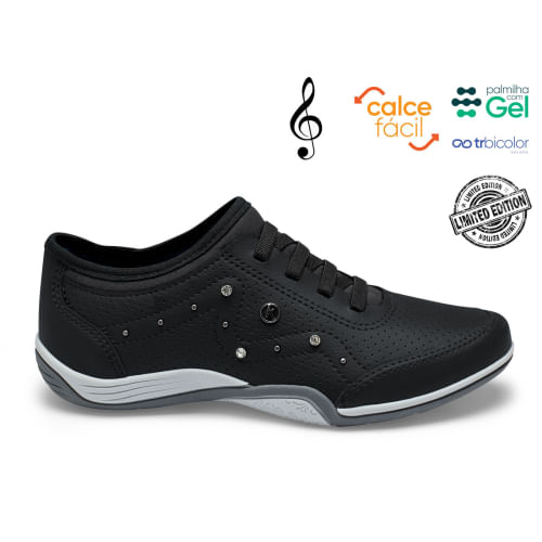 TENIS CASUAL C3683 001 PRETO 34