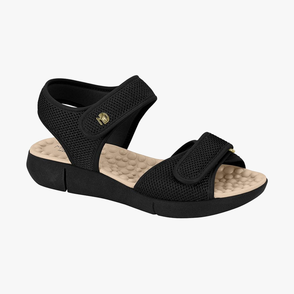 SANDALIA RASTEIRA VELCRO 7142118 PRETO 35
