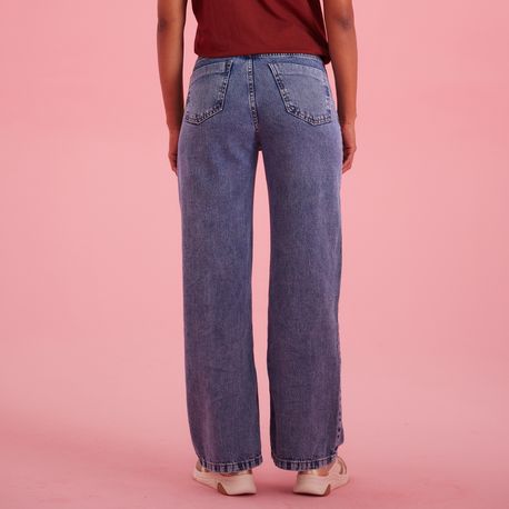 CALCA JEANS RETA APLIQUE FRT KT297 JEANS MEDIO 36