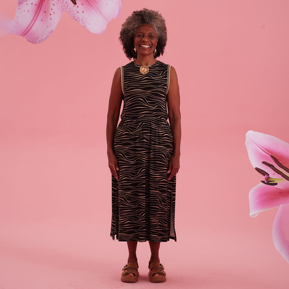 VESTIDO MIDI CREPE ESTAMPADO 33492 ESTAMPADO P
