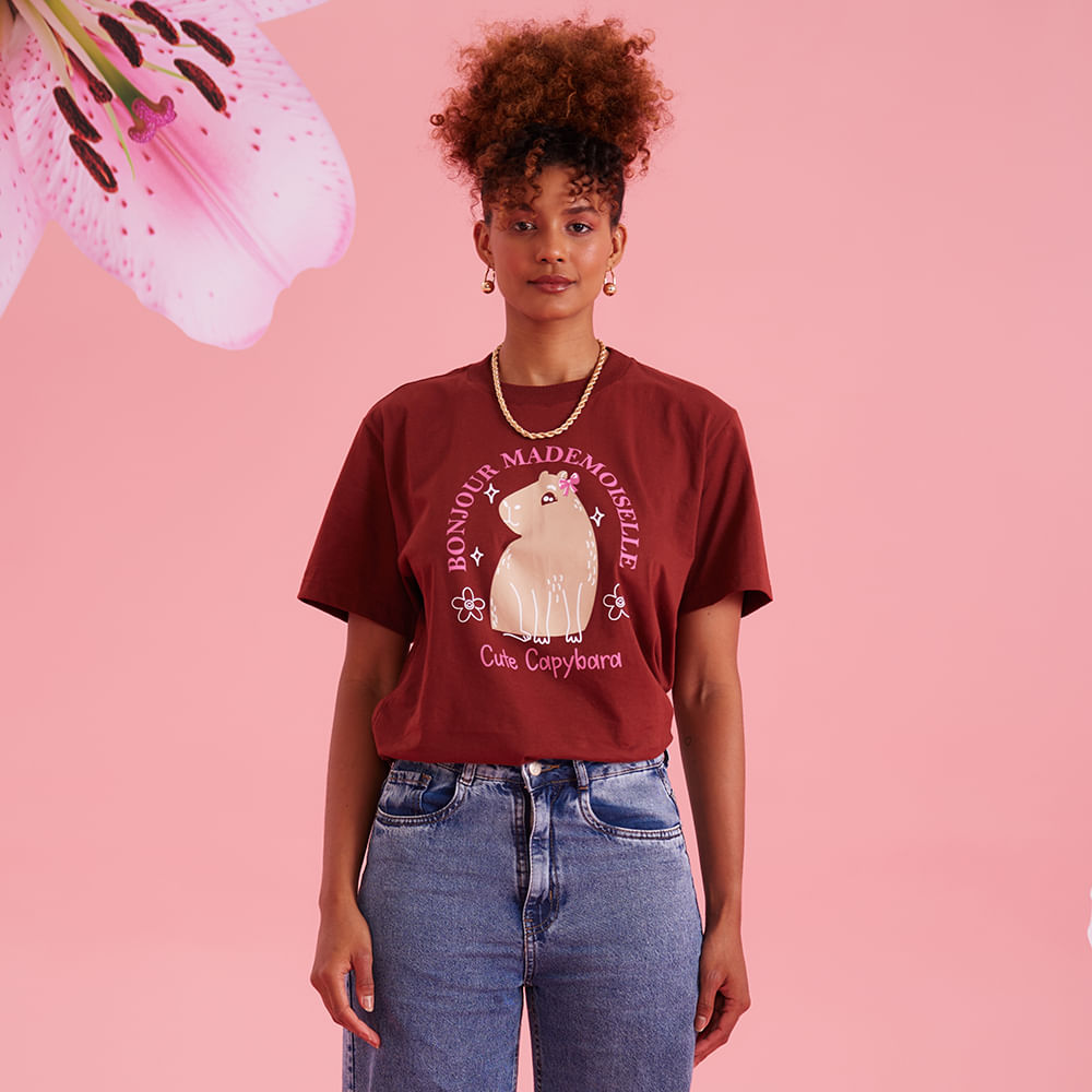 TSHIRT OVER CAPIVARA BONJOUR 01470010004  P