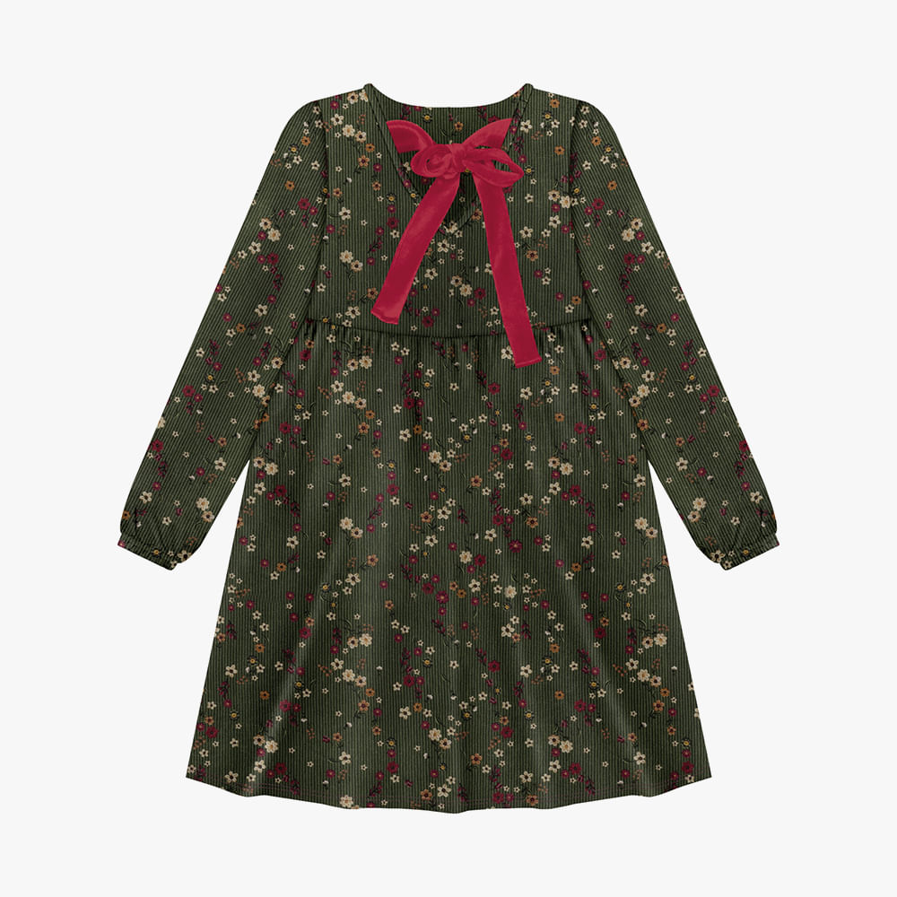 VESTIDO VELUDO FLORAL 65350 VERDE 04