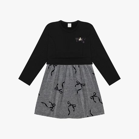 VESTIDO MOLECOTTON PIED POULE 65310 PRETO 04