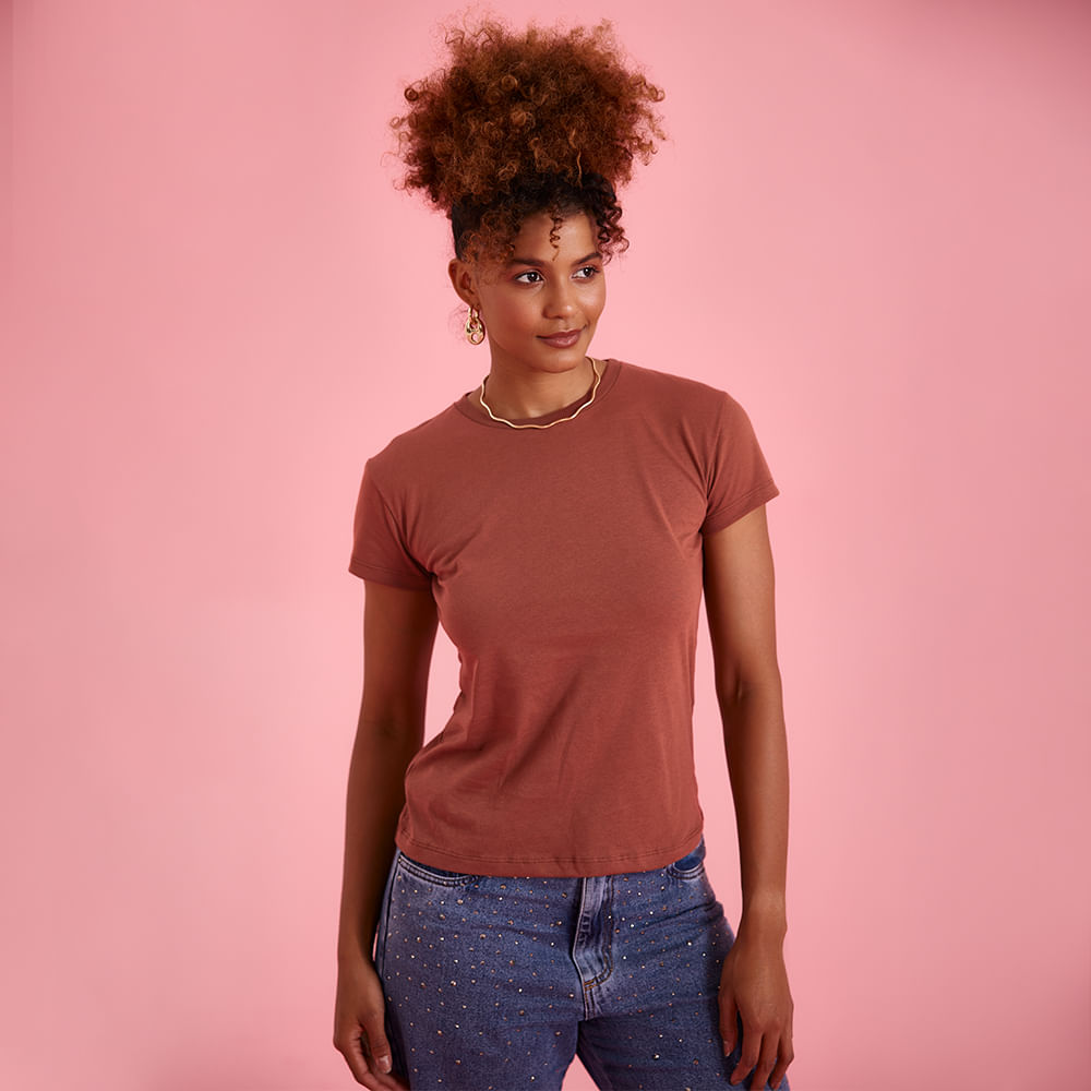 T SHIRT COLOR BASICA 21775 MARROM P