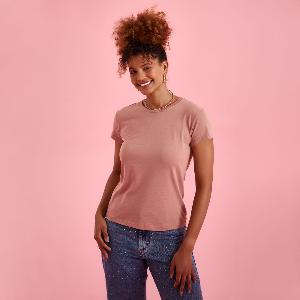 T SHIRT COLOR BASICA 21775 ROSA CLARO P