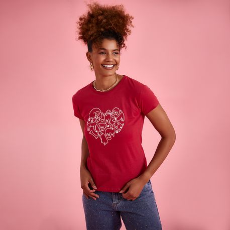 T-SHIRT CACHORRO CORAÇÃO VINHO 25164V VINHO P