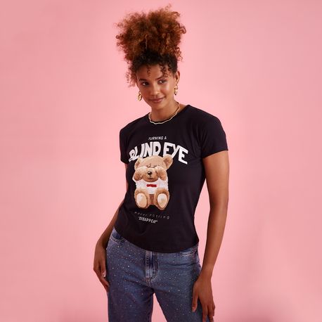 T-SHIRT URSO BLIND PTO 25943P PRETO P